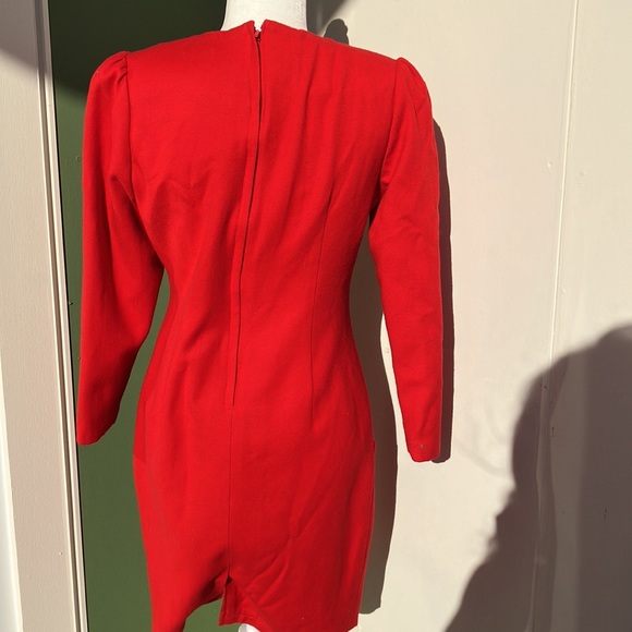 Vintage 80s Red Celestial Statement Collar Dress - Picture 6 of 8